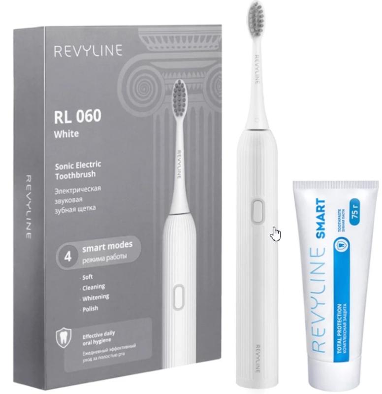 Комплект звуковая зубная щетка Revyline RL060 White и зубная паста...