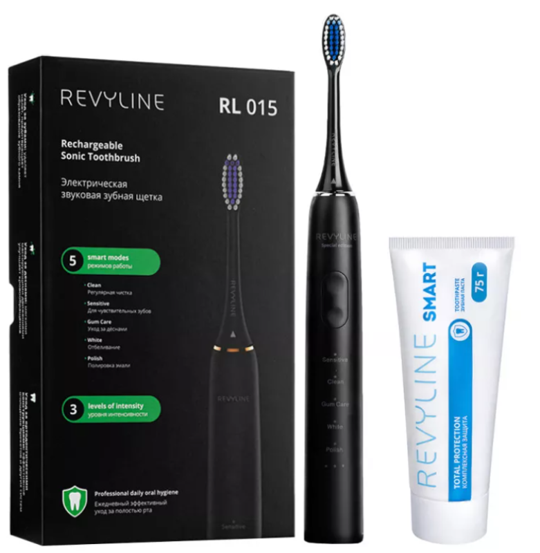 Заказать комплект электрическая зубная щетка Revyline RL 015 Black и...
