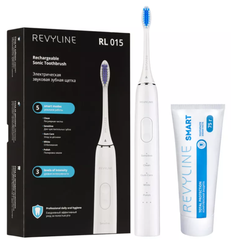 Заказать набор зубная щетка Revyline RL 015 White и зубная паста...