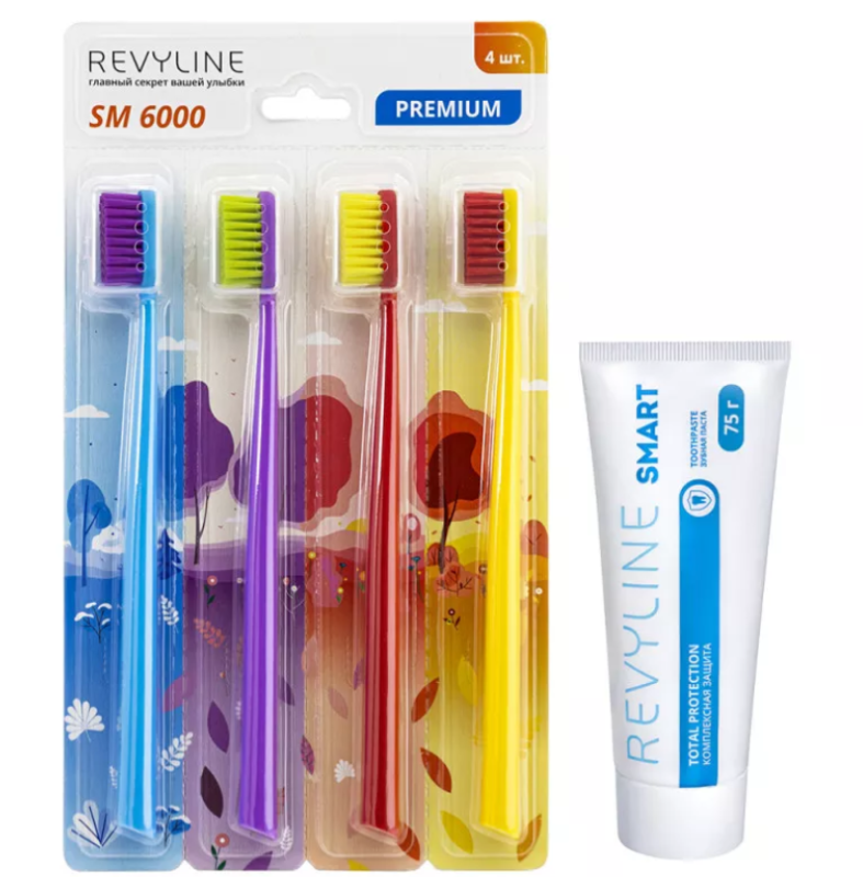 Набор зубных щеток Revyline SM6000 Smart и зубная паста Smart против...